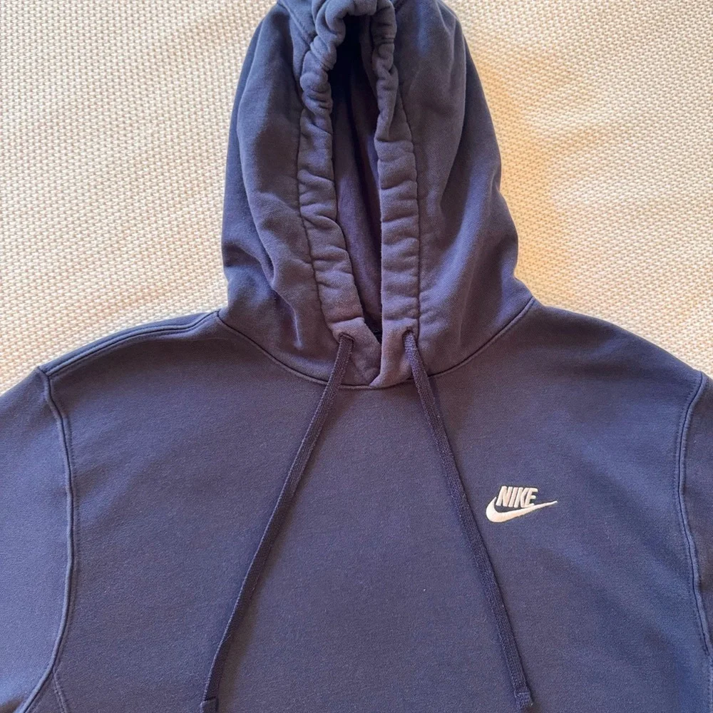 NIKE Navy Blue Fleece Hoodie Sweatshirt w Front Kangaroo Pocket